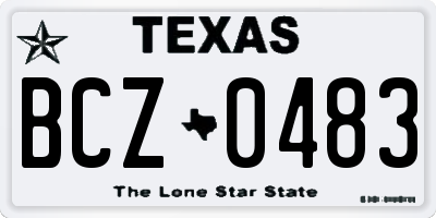 TX license plate BCZ0483