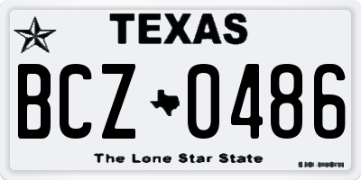 TX license plate BCZ0486