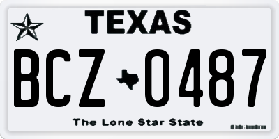 TX license plate BCZ0487