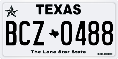 TX license plate BCZ0488
