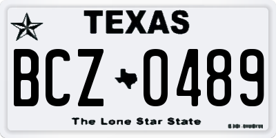 TX license plate BCZ0489