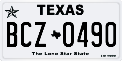 TX license plate BCZ0490