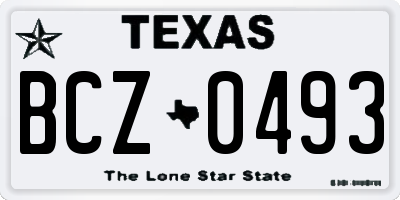 TX license plate BCZ0493
