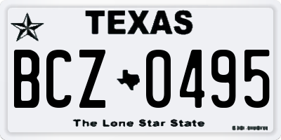 TX license plate BCZ0495