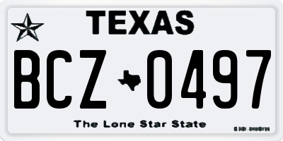TX license plate BCZ0497