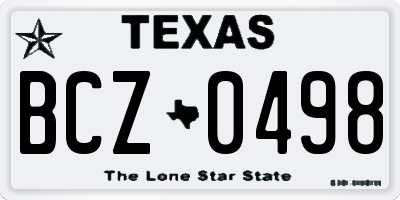 TX license plate BCZ0498