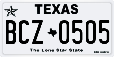 TX license plate BCZ0505