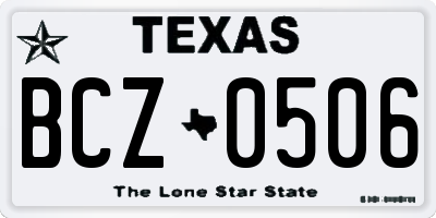 TX license plate BCZ0506