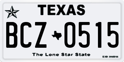 TX license plate BCZ0515