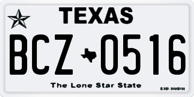 TX license plate BCZ0516