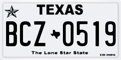 TX license plate BCZ0519