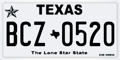 TX license plate BCZ0520