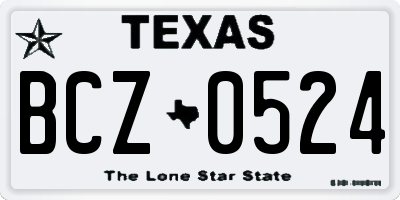 TX license plate BCZ0524