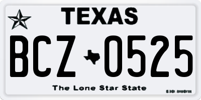 TX license plate BCZ0525