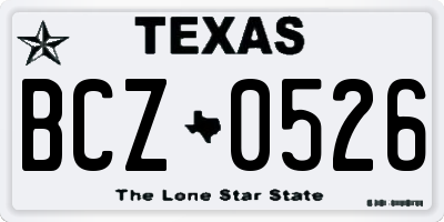 TX license plate BCZ0526