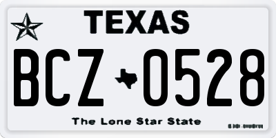 TX license plate BCZ0528