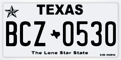 TX license plate BCZ0530