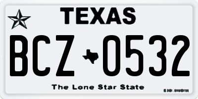 TX license plate BCZ0532