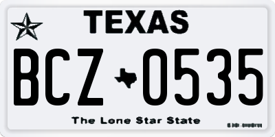 TX license plate BCZ0535