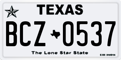 TX license plate BCZ0537