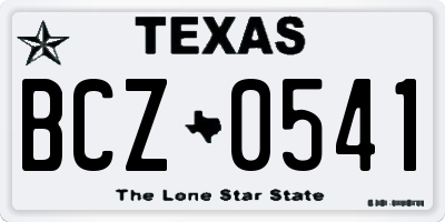 TX license plate BCZ0541