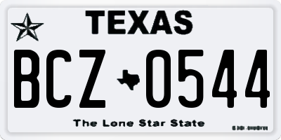TX license plate BCZ0544