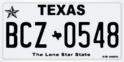 TX license plate BCZ0548
