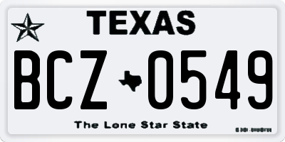 TX license plate BCZ0549