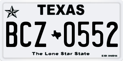 TX license plate BCZ0552