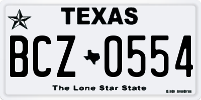 TX license plate BCZ0554