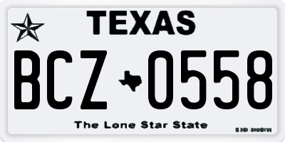 TX license plate BCZ0558