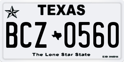 TX license plate BCZ0560