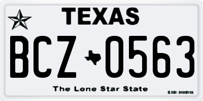 TX license plate BCZ0563
