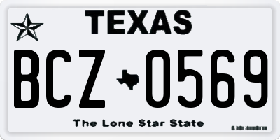 TX license plate BCZ0569