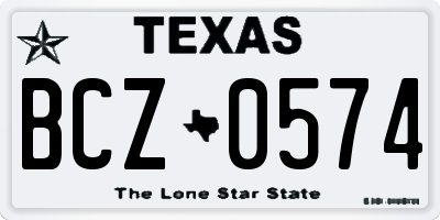 TX license plate BCZ0574