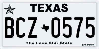 TX license plate BCZ0575