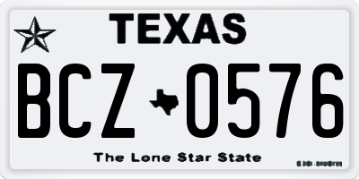 TX license plate BCZ0576