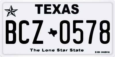 TX license plate BCZ0578