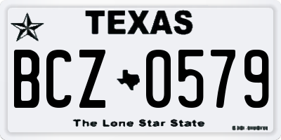 TX license plate BCZ0579