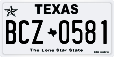 TX license plate BCZ0581