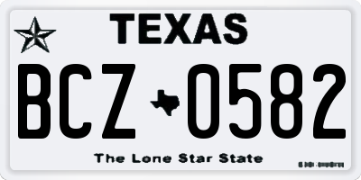 TX license plate BCZ0582