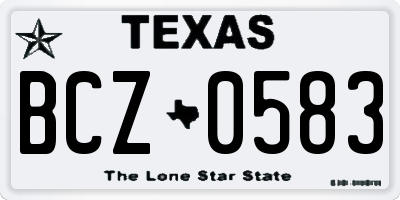TX license plate BCZ0583