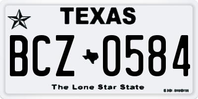 TX license plate BCZ0584