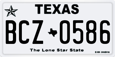 TX license plate BCZ0586