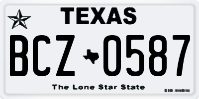 TX license plate BCZ0587