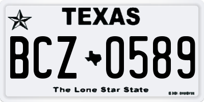TX license plate BCZ0589
