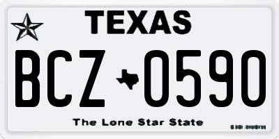 TX license plate BCZ0590