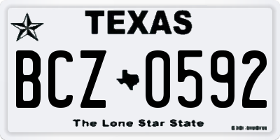 TX license plate BCZ0592