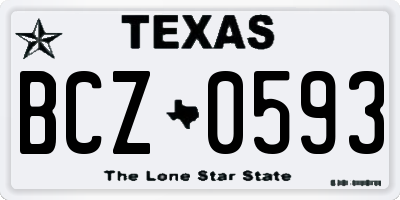 TX license plate BCZ0593
