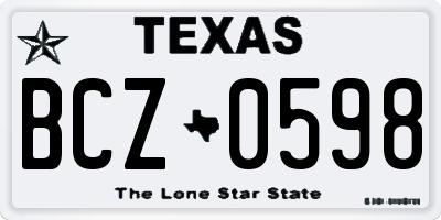 TX license plate BCZ0598